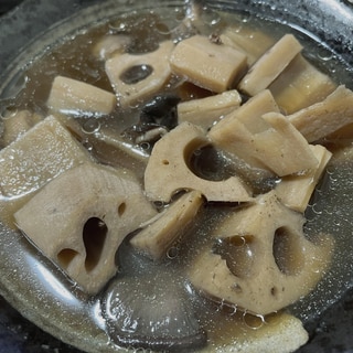 またまた電気圧力鍋で！れんこんと椎茸の煮物！